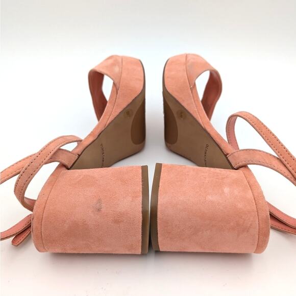 Vince Camuto Pendreya Platform Sandal Women's Salmon Suede Size US8M EU39 - Picture 6 of 12